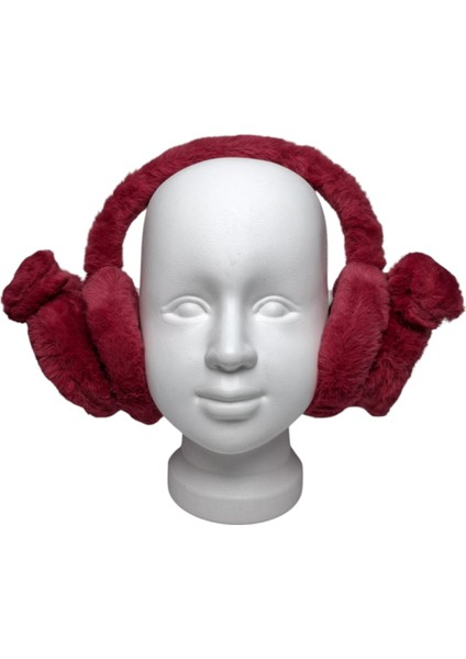 Kız Çocuk Bordo Renk Ayıcık Figürlü Kışlık Peluş Kulaklık fiyatları