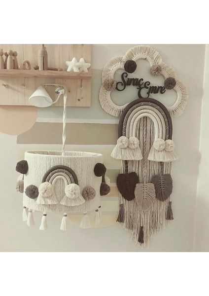 Bebek/çocuk Odası Özel Tasarım Erkek-Kız Bebek Makrome Isimli Kapı Süsü Hediye Avize 2li Set