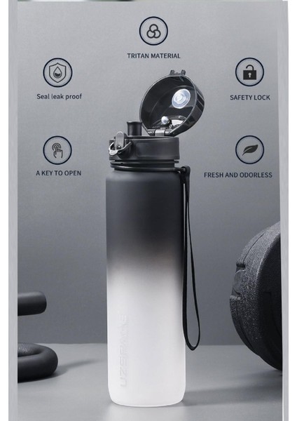 Büyük Boy 1000ML Motivasyon Matarası Çift Renk Softtouch Ff Collection Tritan Su Matarası