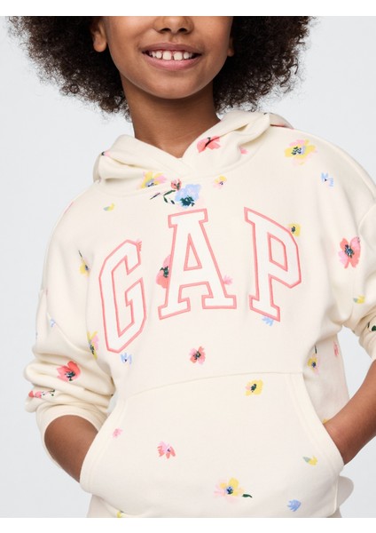 Kız Çocuk Kırık Beyaz Gap Logo Relaxed Sweatshirt