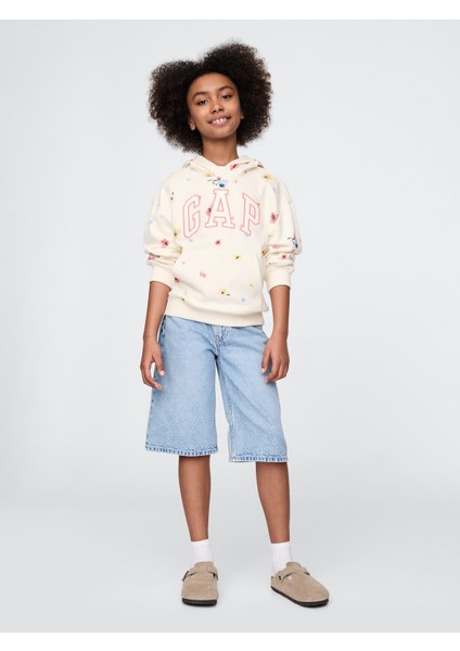 Kız Çocuk Kırık Beyaz Gap Logo Relaxed Sweatshirt