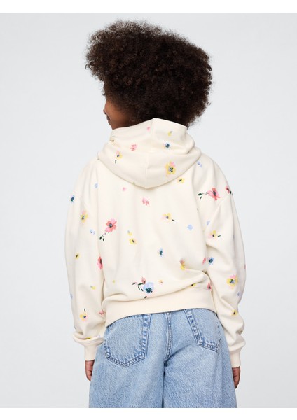 Kız Çocuk Kırık Beyaz Gap Logo Relaxed Sweatshirt