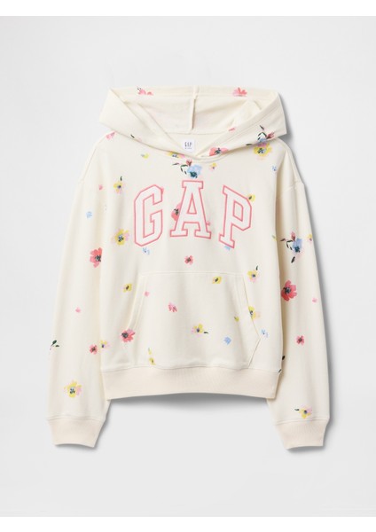 Kız Çocuk Kırık Beyaz Gap Logo Relaxed Sweatshirt
