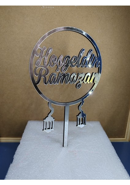Hoşgeldin Ramazan Kandil Pasta Süsü GÜMÜŞ fırsatları