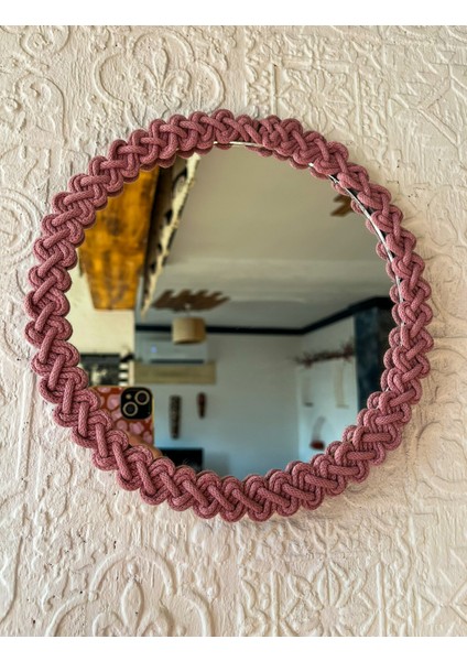 Dekoratif Örgü Bohem Ayna 24X24 cm
