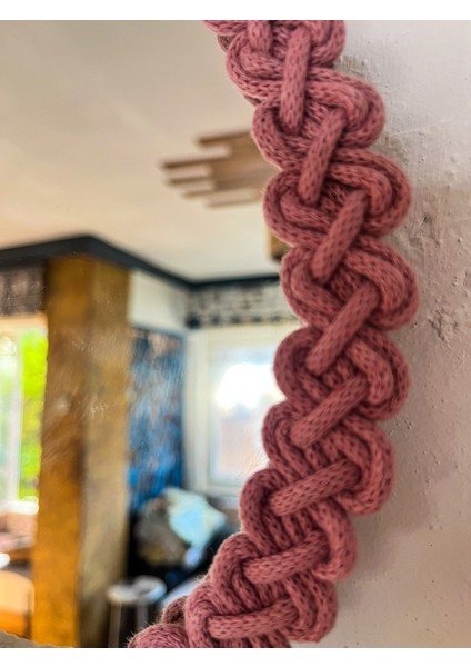 Dekoratif Örgü Bohem Ayna 24X24 cm modelleri