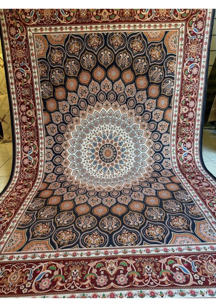Dekoratif Yıkanabilir Halı Yeni Nesil Kaymaz Taban Salon Halısı Modern Göbekli Klasik Desenli
