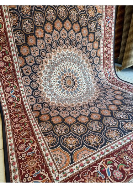Dekoratif Yıkanabilir Halı Yeni Nesil Kaymaz Taban Salon Halısı Modern Göbekli Klasik Desenli