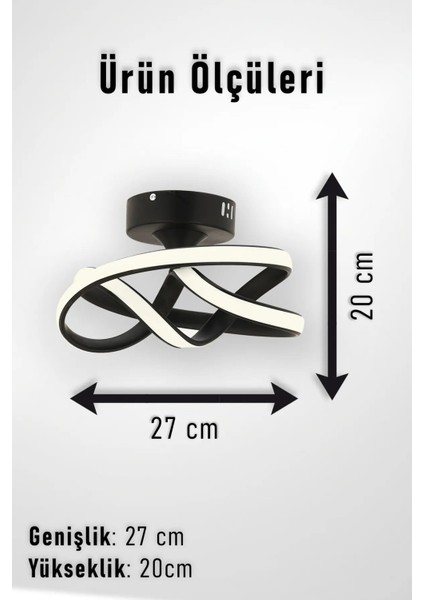 Eclipse Model Siyah Metal Salon Mutfak Oturma Yatak Odası Modern LED Plafonyer Avize