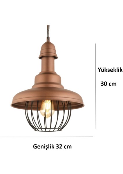 Kahverengi Sarkıt Avize Yatak Odası Salon Mutfak Koridor Lamba Metal