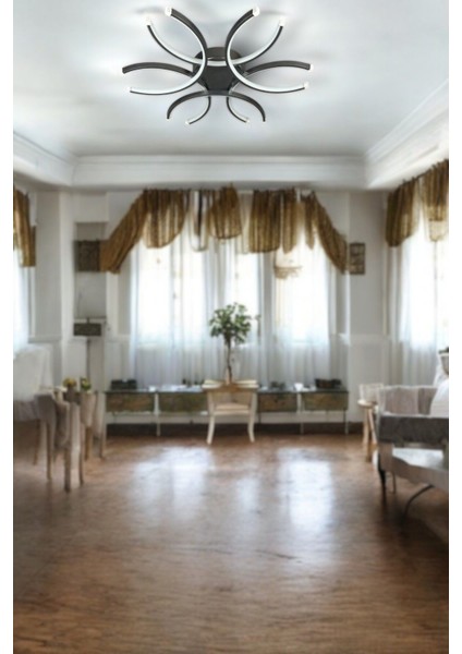 Levora Modern Tasarım - Salon - Mutfak - Yatak Odası Gri Renk Beyaz Işıklı LED Avize