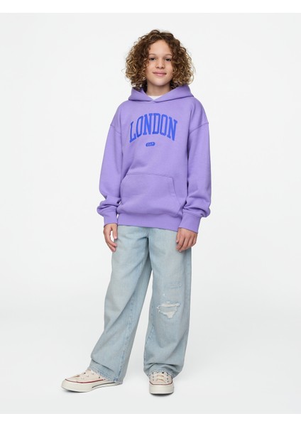 Erkek Çocuk Mor Vintage Soft Relaxed Sweatshirt indirimleri