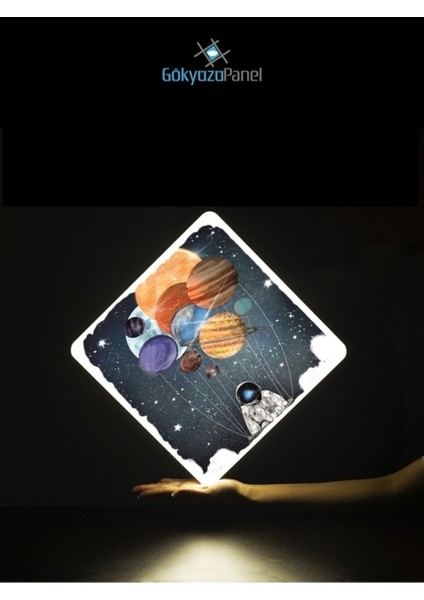 Space-Astronot Avize-Led AVIZE-25WATT-30 cm x 30 cm , Çocuk Odası Avize, Avize Modelleri