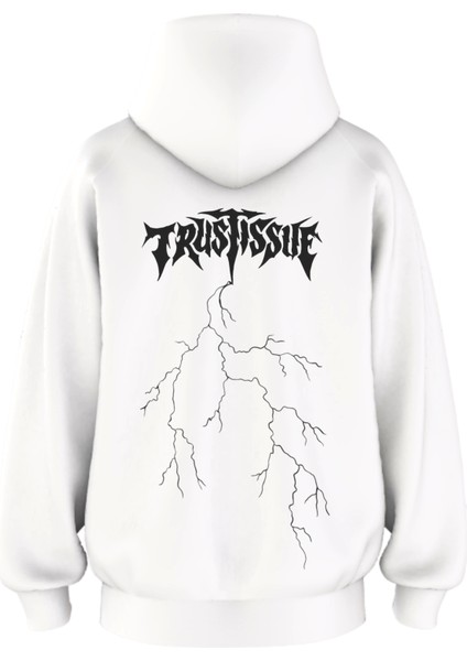 Oversize 'trustısseu' Baskılı Kapşonlu Hoodie Sweatshirt