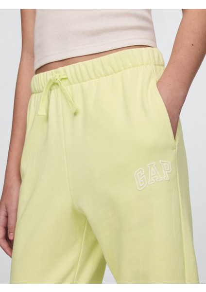 Kız Çocuk Sarı Gap Logo Fransız Havlu Kumaş Jogger Eşofman Altı