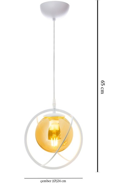 Tekli Beyaz, Bal Camlı Avize-Modern-Endüstriyel-Sarkıt Avize-Salon-Mutfak-Çocuk Odası-Oturma Odası