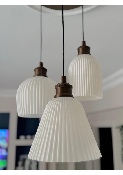 Nordlys 3 Lü Sarkıt Avize - 3 Başlıklı Avize Iskandinav Modern Tasarım Yatak Odası Salon Yemek Odas modelleri