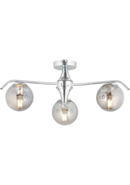 Diaspor 3li Yuvarlak Krom Füme Camlı Modern Sarkıt Genç Odası Yatak Odası Retro Salon Avize fiyatları