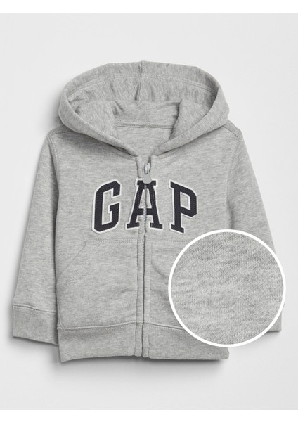 Erkek Bebek Gri Gap Logo Kapüşonlu Sweatshirt