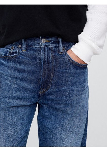 Erkek Mavi Relaxed Fit Straight Jean Pantolon
