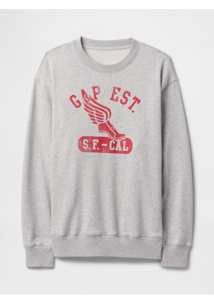 Kadın Gri Gap Logo Vintage Soft Fransız Havlu Kumaş Sweatshirt