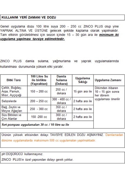 Arel Chem Zınco Plus (Çinkolu Gübre Çözeltisi) 1 Lt'lik Ambalajda fiyatları
