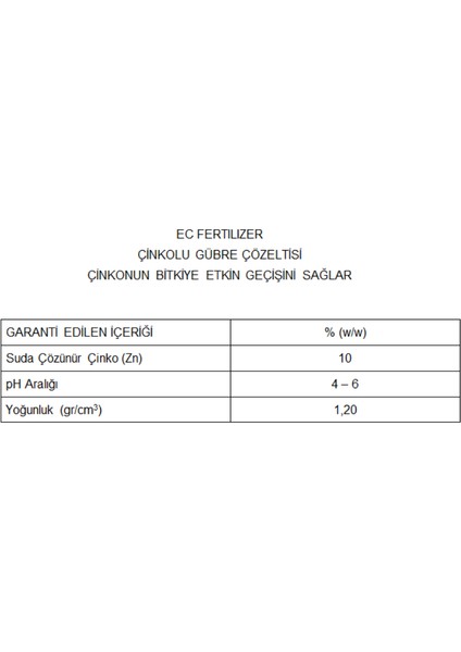Arel Chem Zınco Plus (Çinkolu Gübre Çözeltisi) 1 Lt'lik Ambalajda modelleri