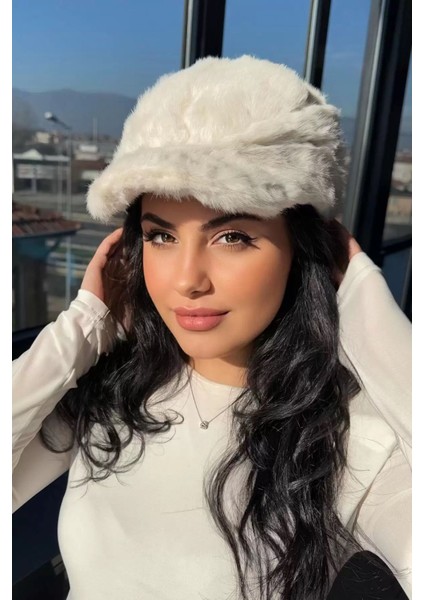 Beyaz Renk Peluş Kasket Şapka fiyatları