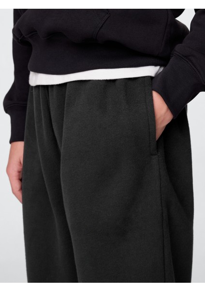 Erkek Çocuk Siyah Vintage Soft Baggy Eşofman Altı