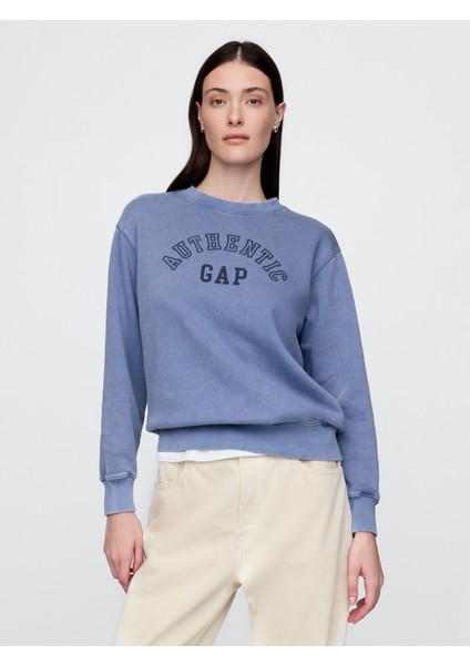 Kadın Mavi Gap Logo Vintage Soft Fransız Havlu Kumaş Sweatshirt