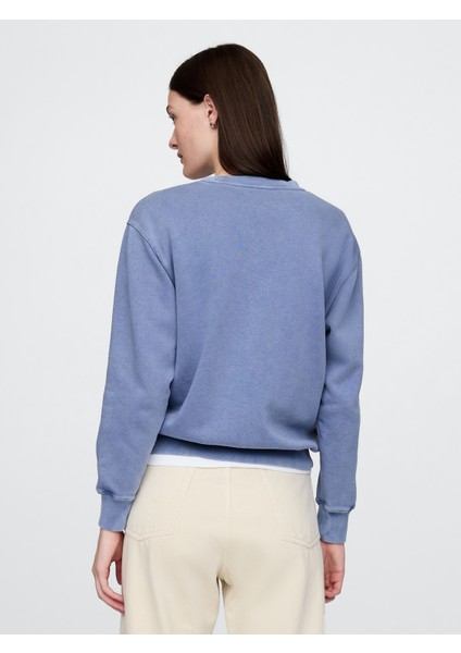 Kadın Mavi Gap Logo Vintage Soft Fransız Havlu Kumaş Sweatshirt fırsatları