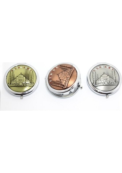 Metal Istanbul Temalı Yöresel Kabartmalı El Aynası