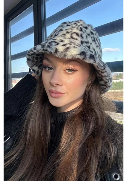 Leopar Desenli Peluş Şapka fiyatları