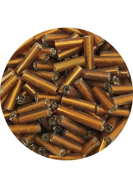 Uzun Boru Kesme Boncuk Çap 2mm Uzunluk 10 mm - 20 Gram - Koyu Altın - BNC226