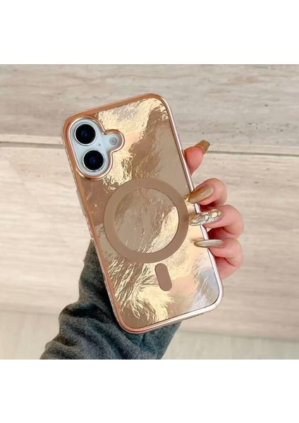 Apple iPhone 16 Pro Max Kılıf Magsafe Buzul Hologram Tam Koruma Case