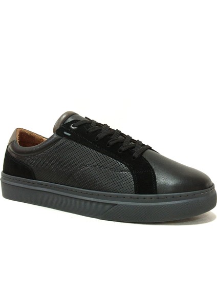 Siyah Bağcıklı Anatomik Comfort Casual Sneakers Ayakkabı