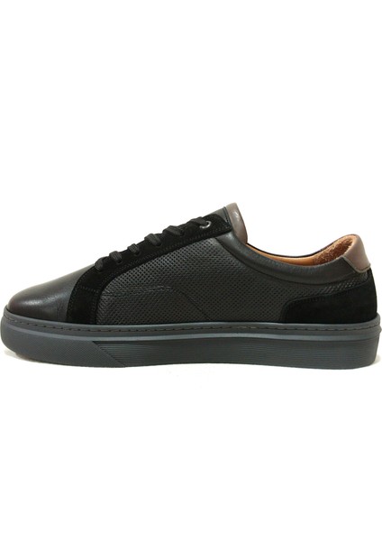 Siyah Bağcıklı Anatomik Comfort Casual Sneakers Ayakkabı