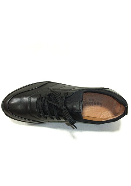 Siyah Streçli Bağcıksız Anatomik Comfort Casual Sneakers Ayakkabı