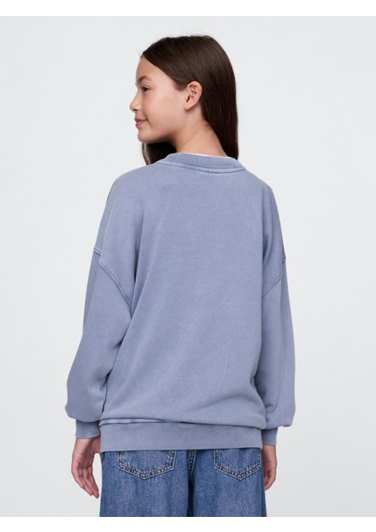 Kız Çocuk Mavi Gap Logo Vintage Soft Americana Sweatshirt