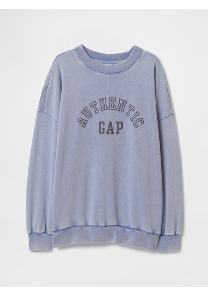 Kız Çocuk Mavi Gap Logo Vintage Soft Americana Sweatshirt