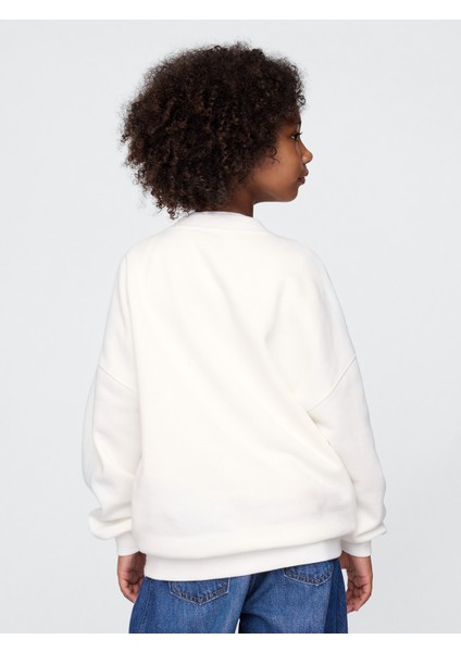 Kız Çocuk Beyaz Gap Logo Vintage Soft Americana Sweatshirt