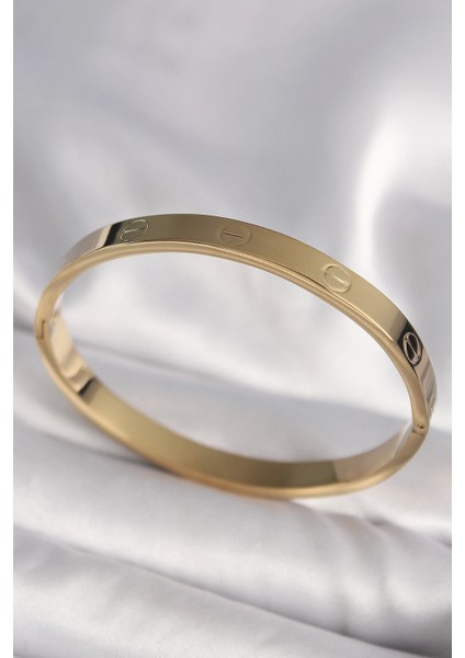 316L Çelik Gold Renk Cartier Model Kadın Kelepçe