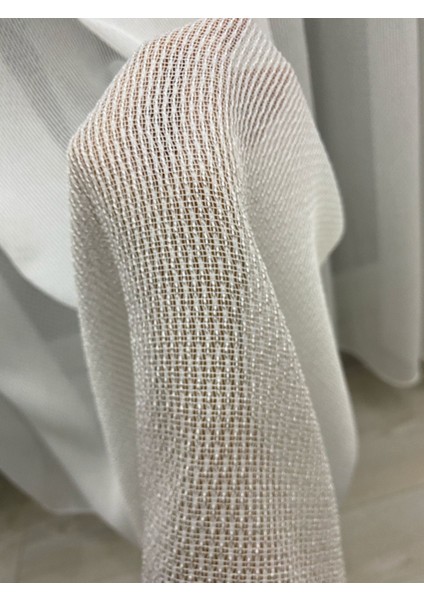 4001 Ağır Gramajlı Modern Ekru Tül Perde 1/2,5 Orta Normal Pileli indirimleri