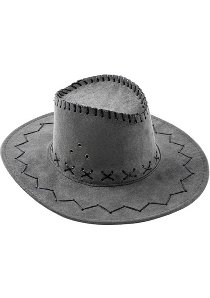 Kovboy Şapkası - Fötr Şapka - Gri - HG-200