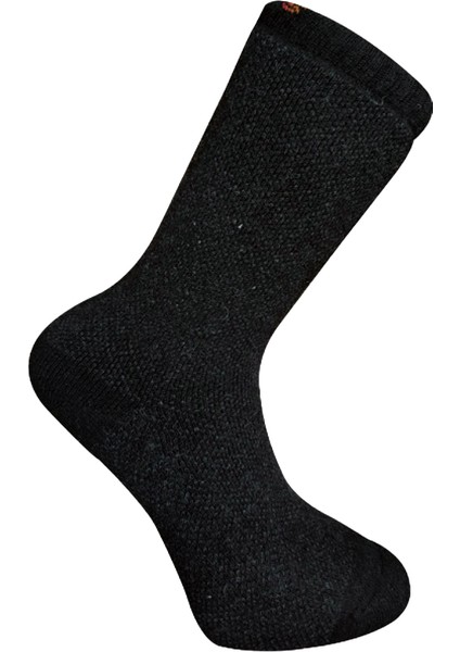 Kuzu Yünü Havlu Erkek Çorabı - Huskey - Siyah - No: 41-44 (13903)