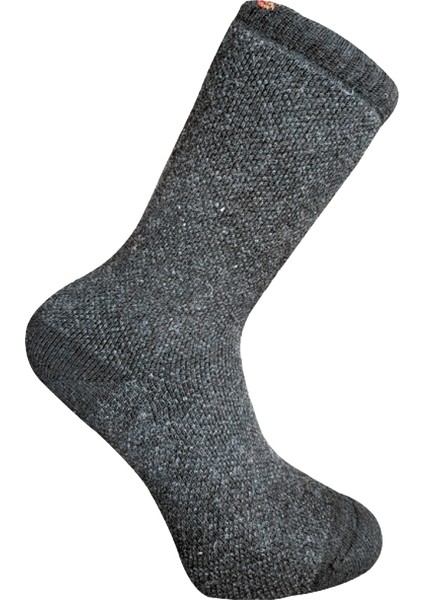 Kuzu Yünü Havlu Erkek Çorabı - Huskey - Gri - No: 41-44 (13903)