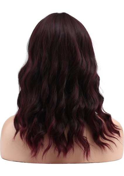 Dalgalı Kısa Perçemli Fiber Sentetik Peruk / Kızıl Kahve fırsatları