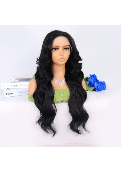 Siyah Dalgalı Uzun Boy Tül Peruk modelleri