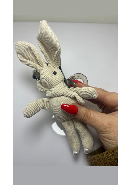 Tavşan Model Mandal Toka Krem Renk