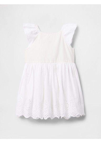 Kız Bebek Beyaz Broderie Detaylı Elbise modelleri